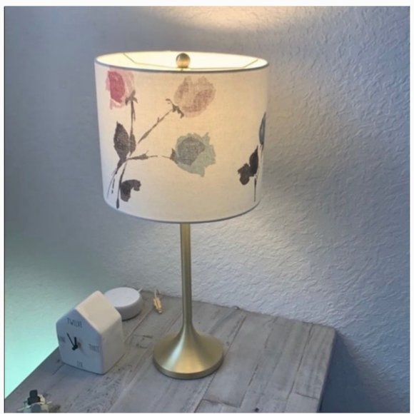 kate spade willow court floral flower gold table lamp nwt - Picture 3 of 4